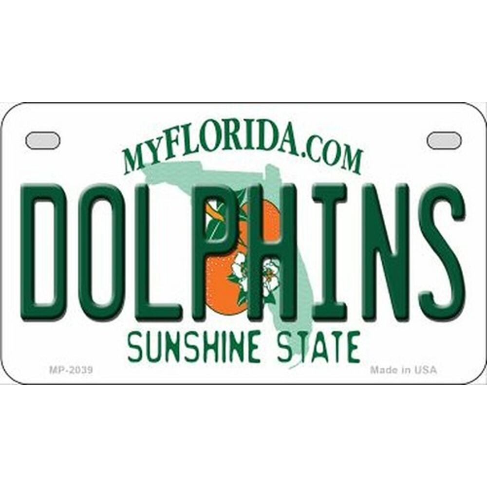 NFL Miami Dolphins License Plate Super Bowl New Florida Retro Auto Sign Metal